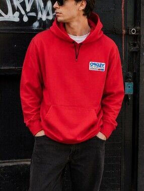 Oakley Factory Pilot Red Hoodie Men’s XL Pullover Hooded Sweatshirt Custom Fit